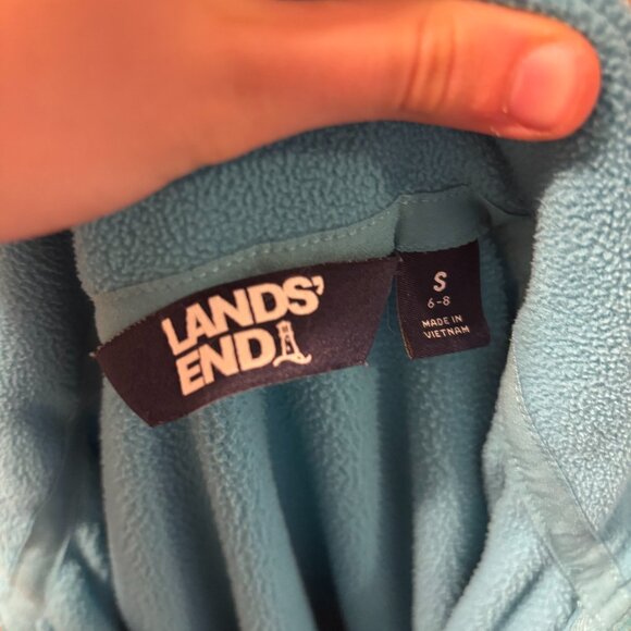 Land's End teal fleece jacket size 6-8 (S) - Picture 3 of 3
